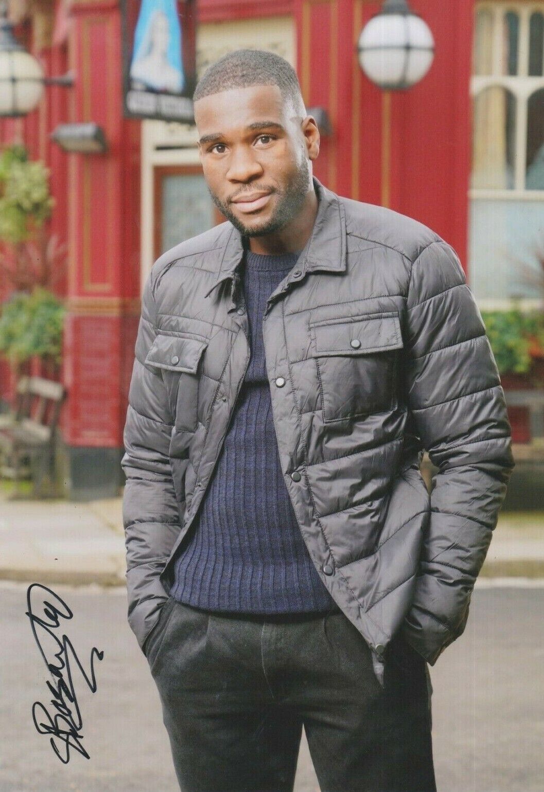 Stevie Basaula **HAND SIGNED** 12x8 Photo Poster painting ~ Eastenders (Isaac Baptiste)