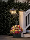 Outdoor Flower Pot Floor Lamp with Planter for Pathway Driveway Yard & Front Yard Decor Wall-Mount Solar Decorative Light Warm White Light Vintage Solared Porch Lights No Flowers Included