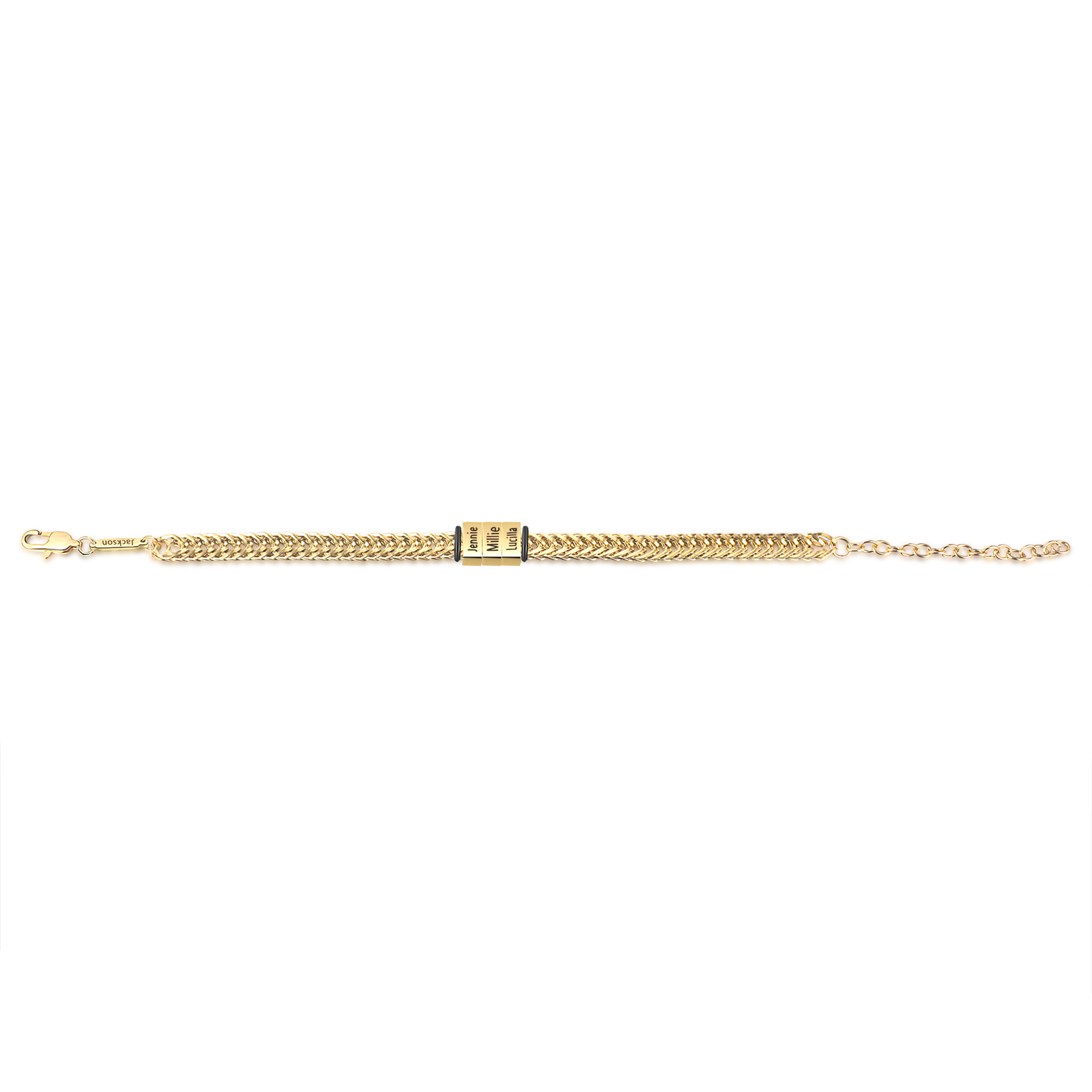 Braccialetto acciaio inox personalizzato con 4 nomi per uomo