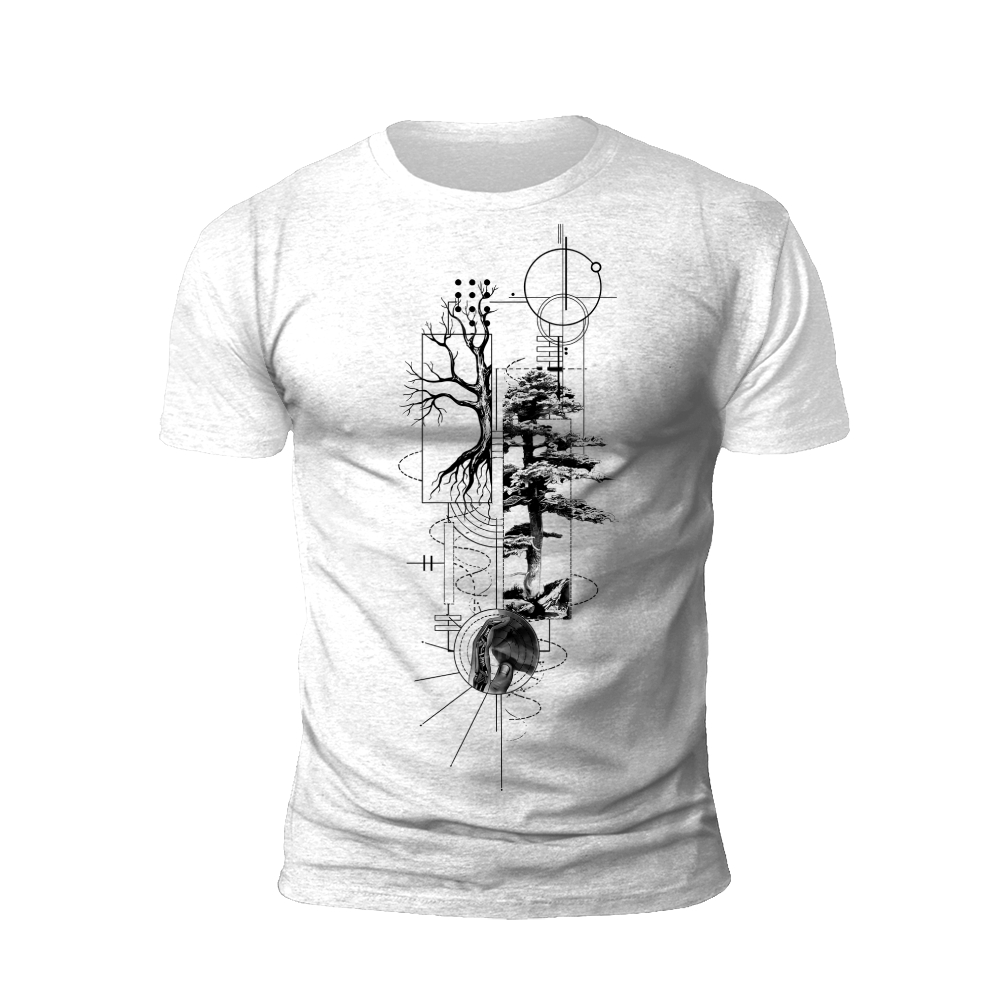 Digital Bonsai: Cyber Nature Fusion T-Shirt