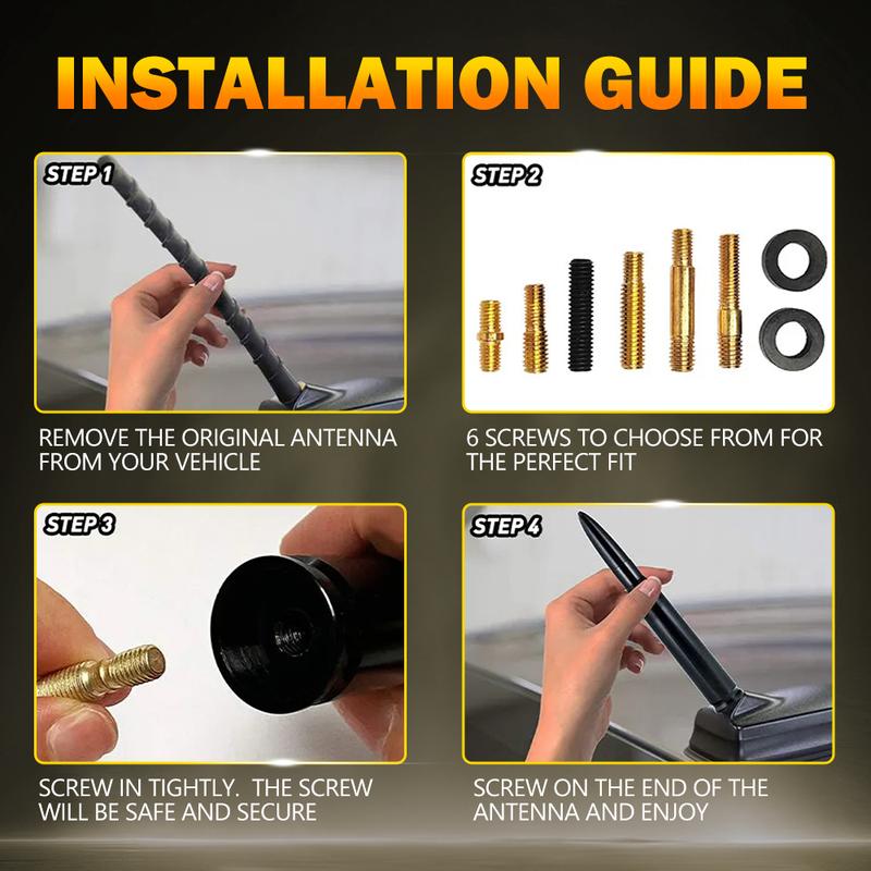 14cm Carbon Fiber Bullet Antenna Mast Power Radio AM/FM Replacement Universal