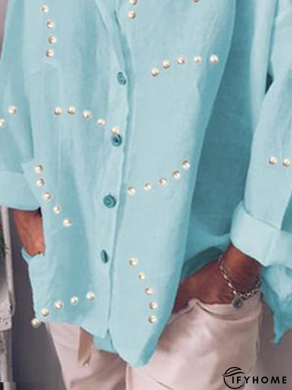 Tunic Shirt Collar Loose Printed Boho Tunic Shirt | IFYHOME