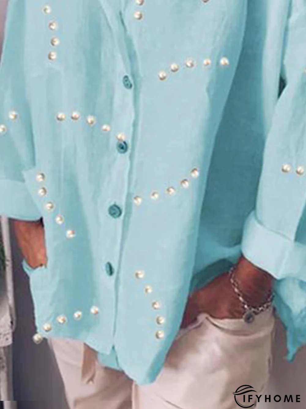 Tunic Shirt Collar Loose Printed Boho Tunic Shirt | IFYHOME