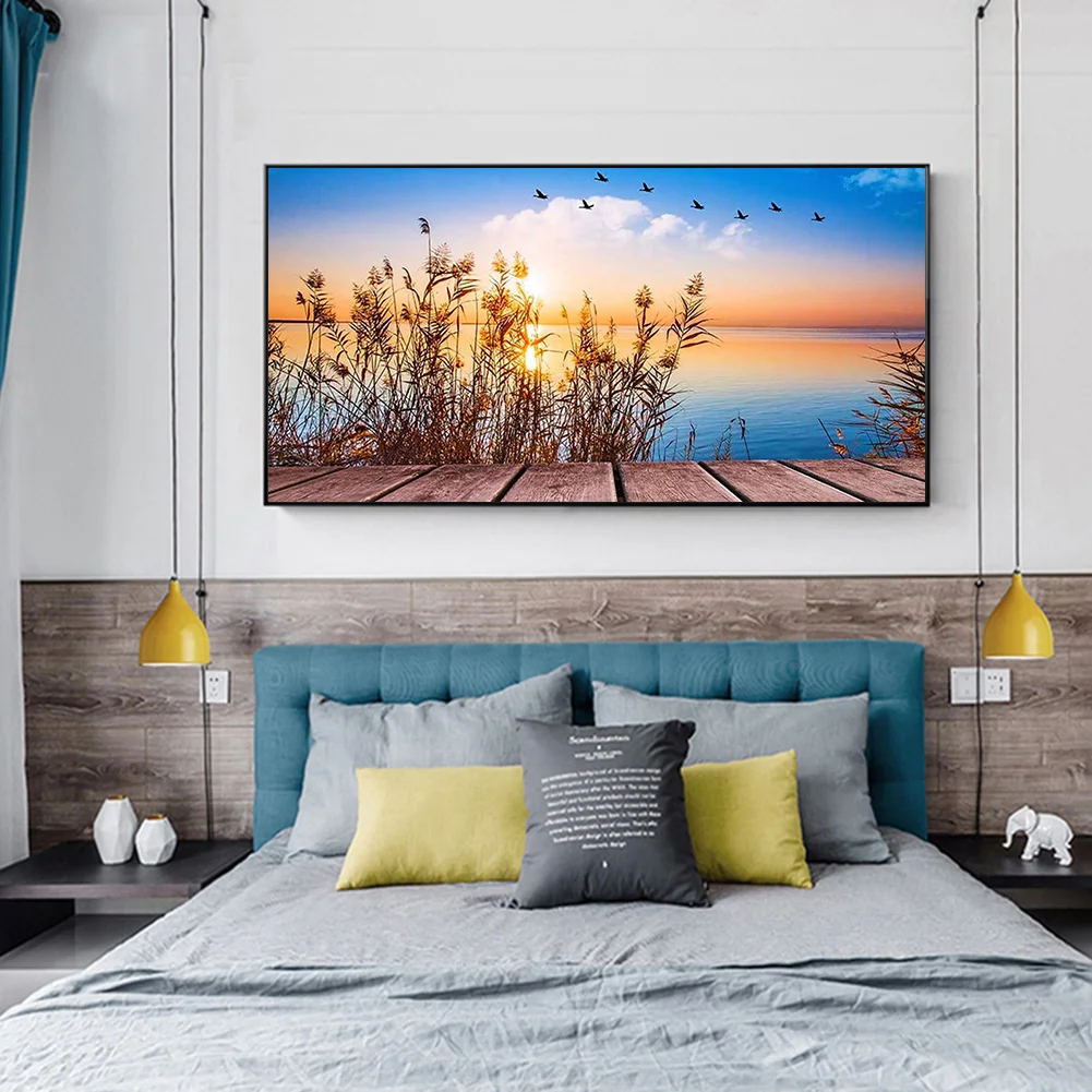 Diamond Painting - Full Round Drill - Sunset Reed(80*40cm)