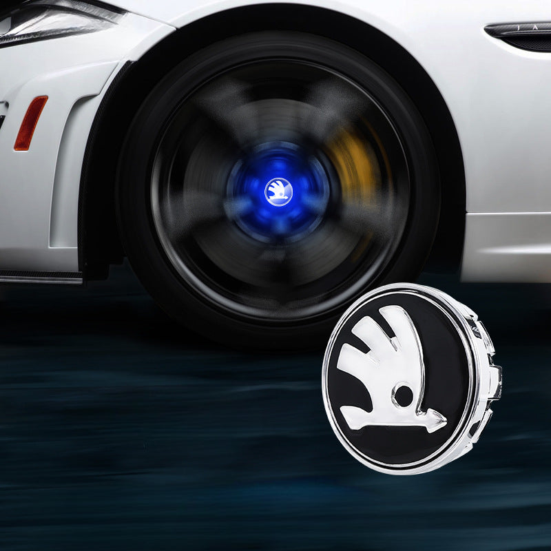 Škoda-Compatible Magnetic Suspension Hub Caps & LED Suspension Luminous Wheel Hub Lights