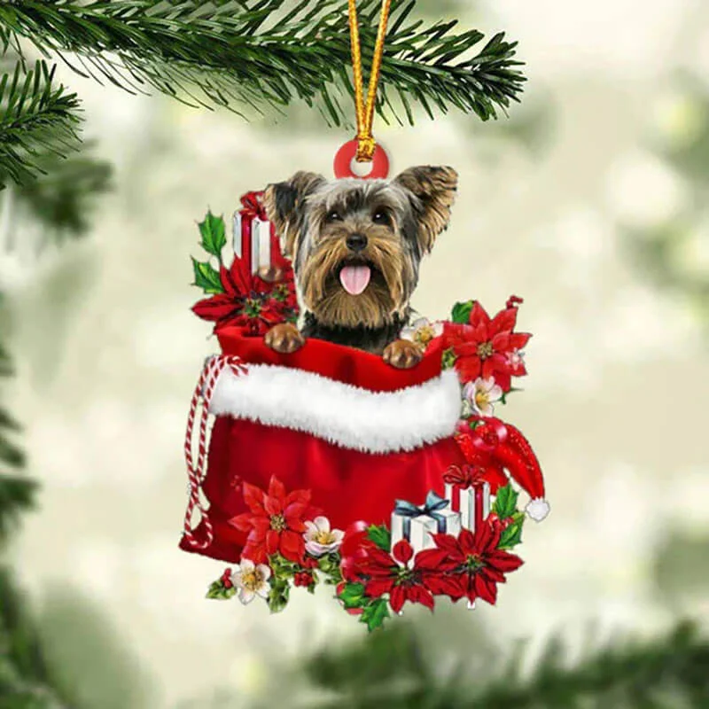 VigorDaily Yorkshire Terrier In Gift Bag Christmas Ornament GB007