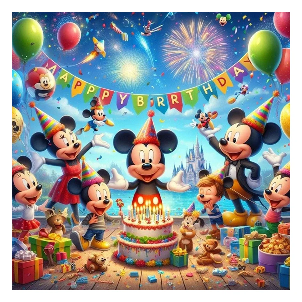 Diamond Painting - Full Round Drill - Mickey Party(Canvas|30*30cm)