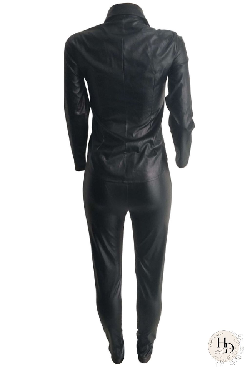 Wine Red Elastic Fly Long Sleeve Mid Print Patchwork pencil Pants