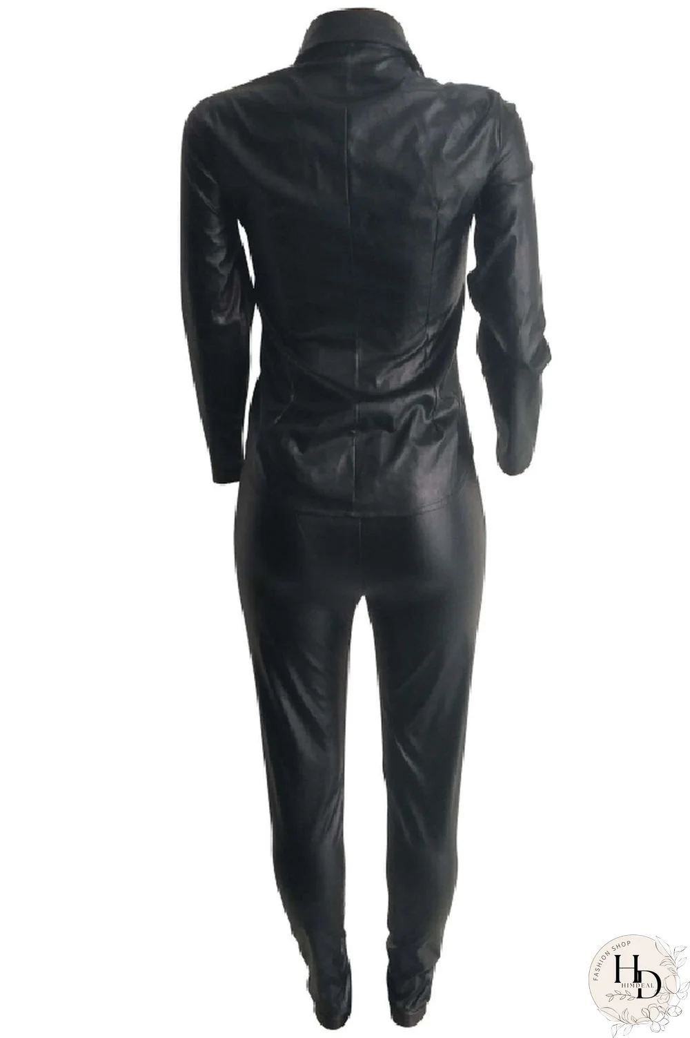 Wine Red Elastic Fly Long Sleeve Mid Print Patchwork pencil Pants