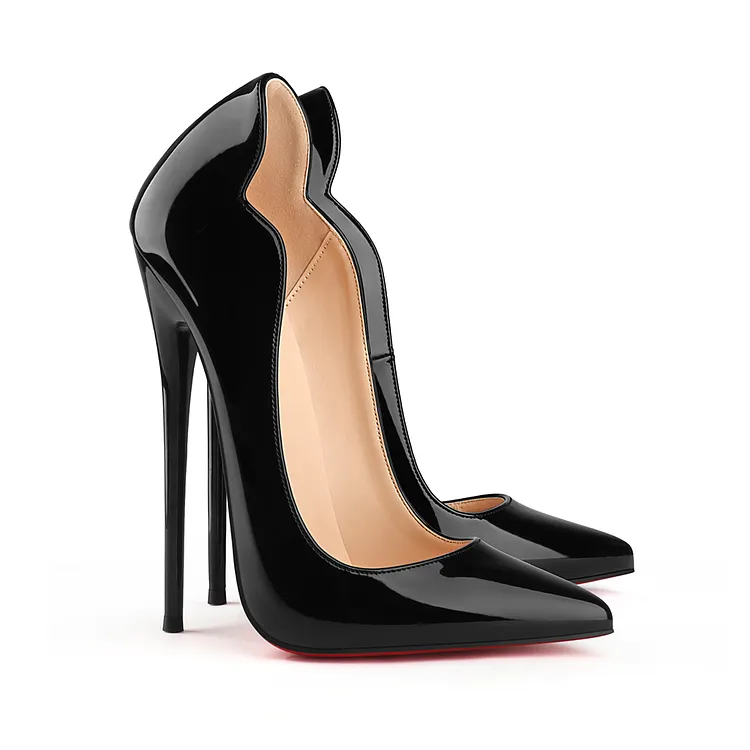 160mm Sky-High High Heels Red Bottom Shoes Classic Pointed V-shaped Heels Stiletto Heels VOCOSI VOCOSI