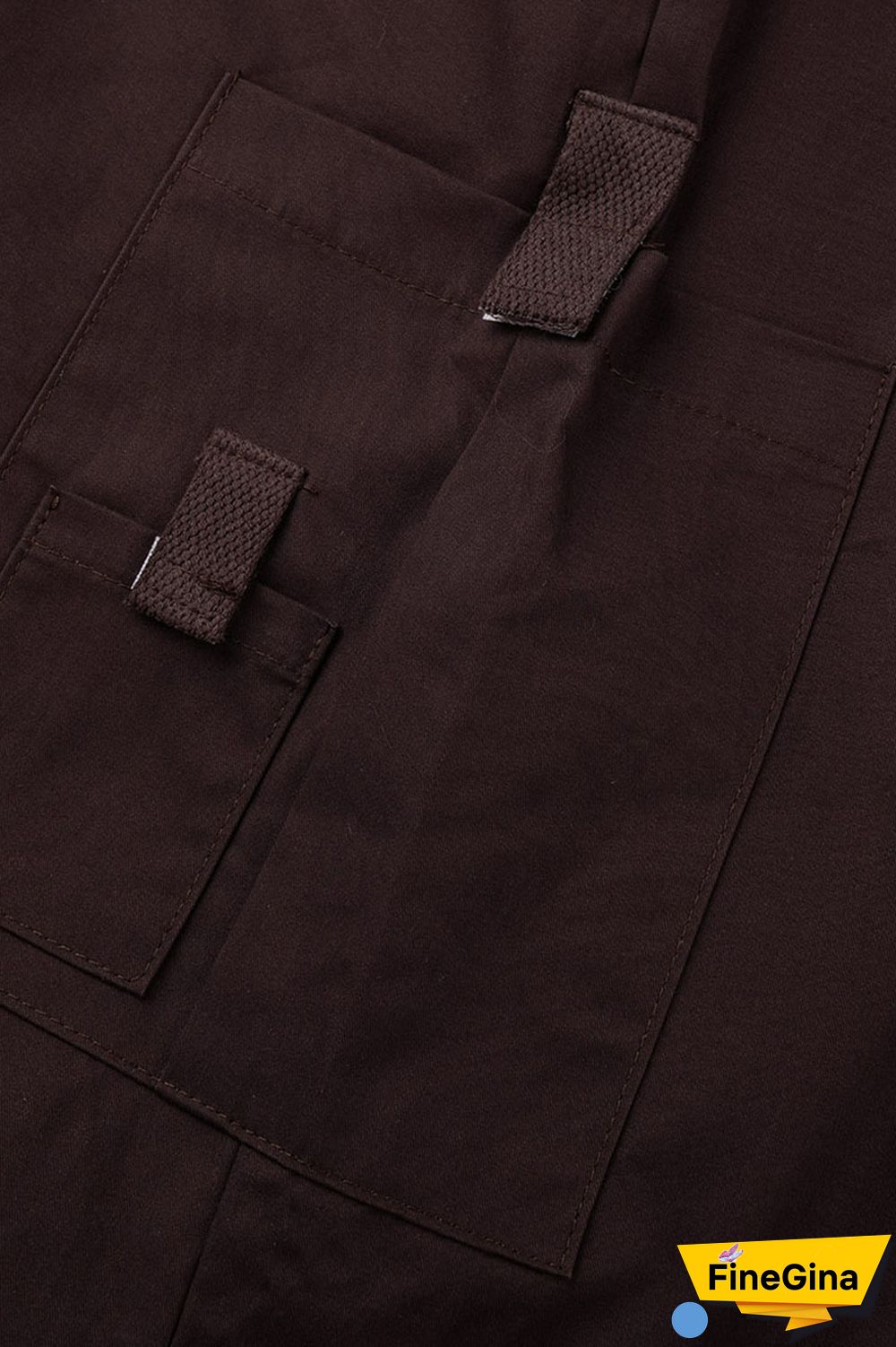 Brown Casual Street Solid Patchwork Pocket Loose Low Waist Wide Leg Solid Color Bottoms