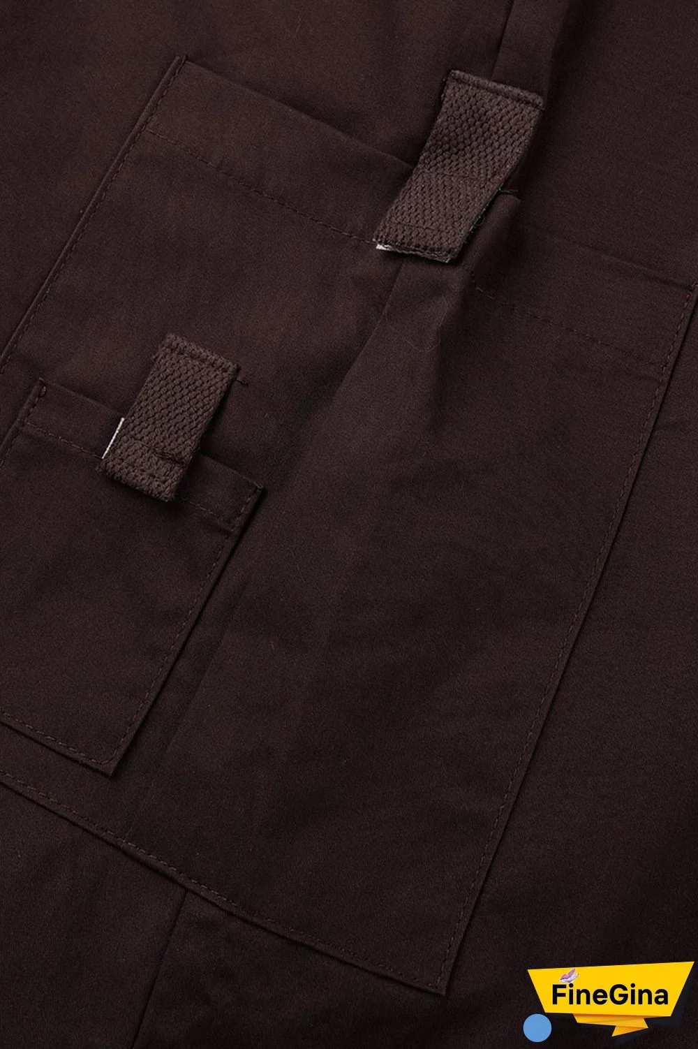 Brown Casual Street Solid Patchwork Pocket Loose Low Waist Wide Leg Solid Color Bottoms