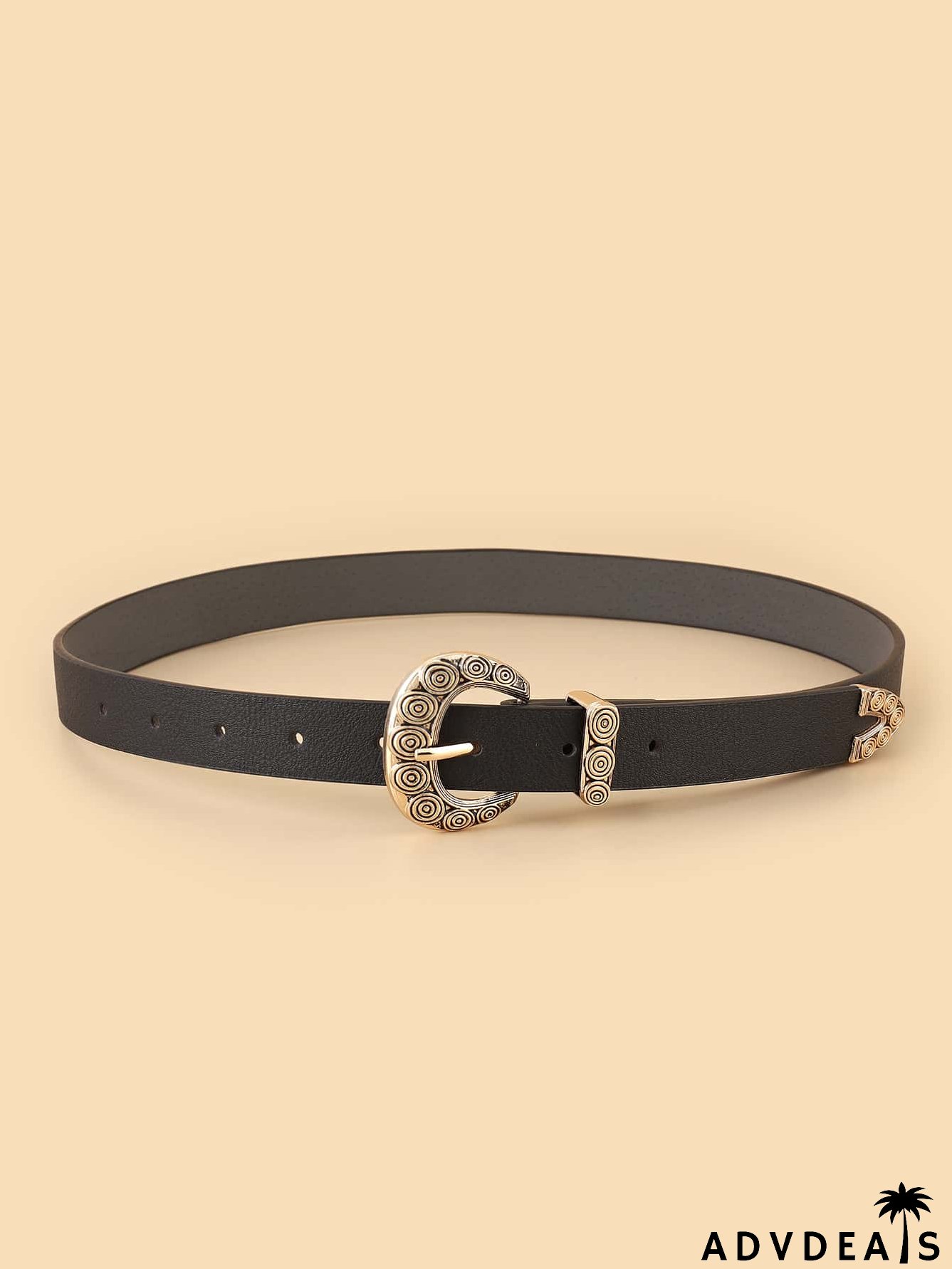 Geometric Buckle Belt With Hole Punch