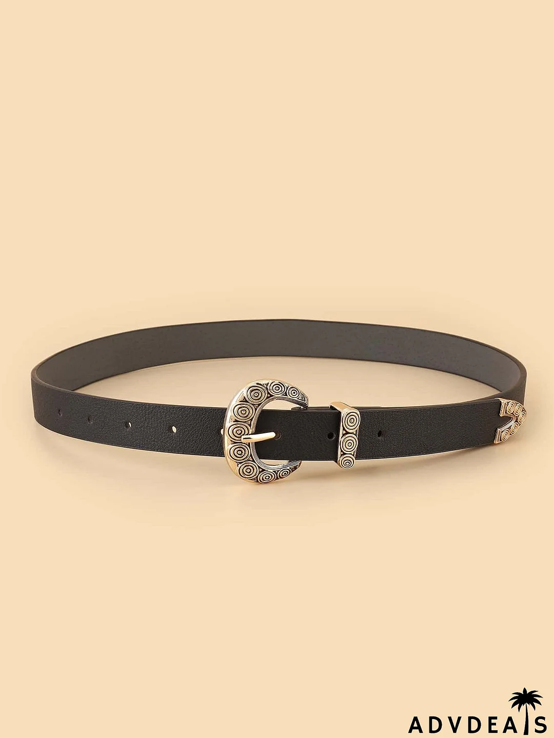 Geometric Buckle Belt With Hole Punch