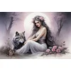 Beauty And The Wolf-11CT Stamped Cross Stitch 60*40cm/23.62*15.75in (Big Size)
