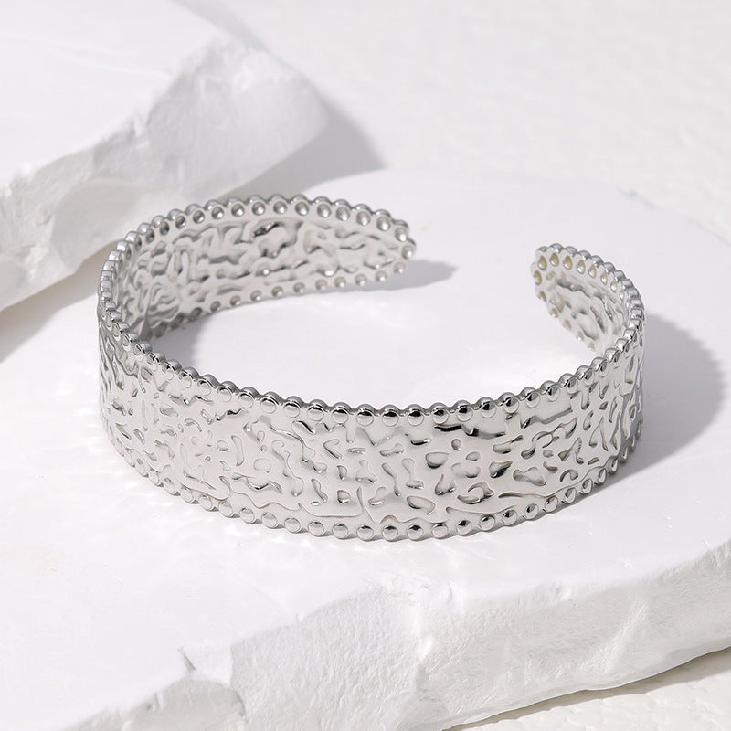 Polka Dot Stainless Steel Electroplating Bangles