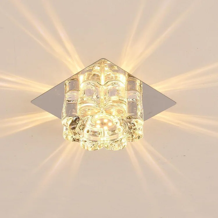 Geometric Modern Flush Mount Kitchen Light Fixtures LED Metal Crystal Ceiling Lights - Appledas