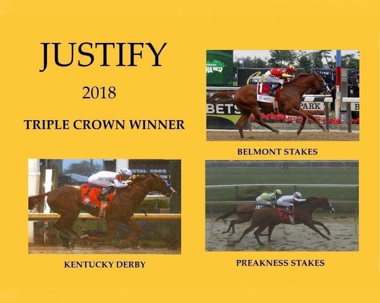 JUSTIFY 2018 Triple Crown Kentucky Derby Horse Racing 8 x 10 Photo Poster painting Race