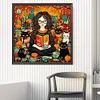 >SALE<5D DIY Full Round Drill Diamond Painting Halloween Magic Girl Kit Decor 70x70cm