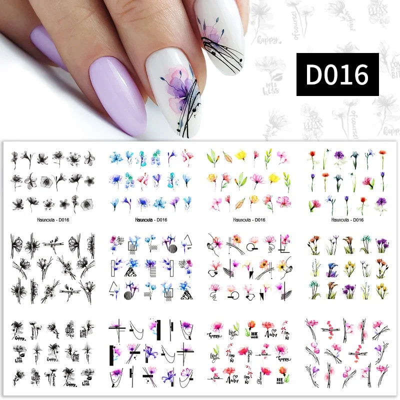 Harunouta 12pcs Black Snake Nail Stickers Wave Line Transfer Sliders Decoration Abstract Image Nail Art Designs Water Decals
