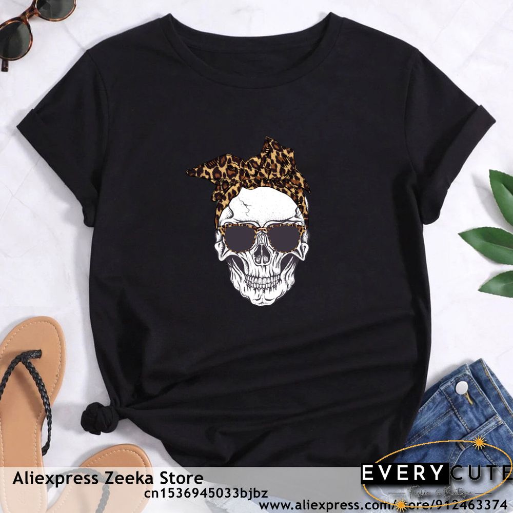 Womens Traveling Fun Print Tee-Shirt for Girls Y2K Harajuku Basics Collar White Shirt