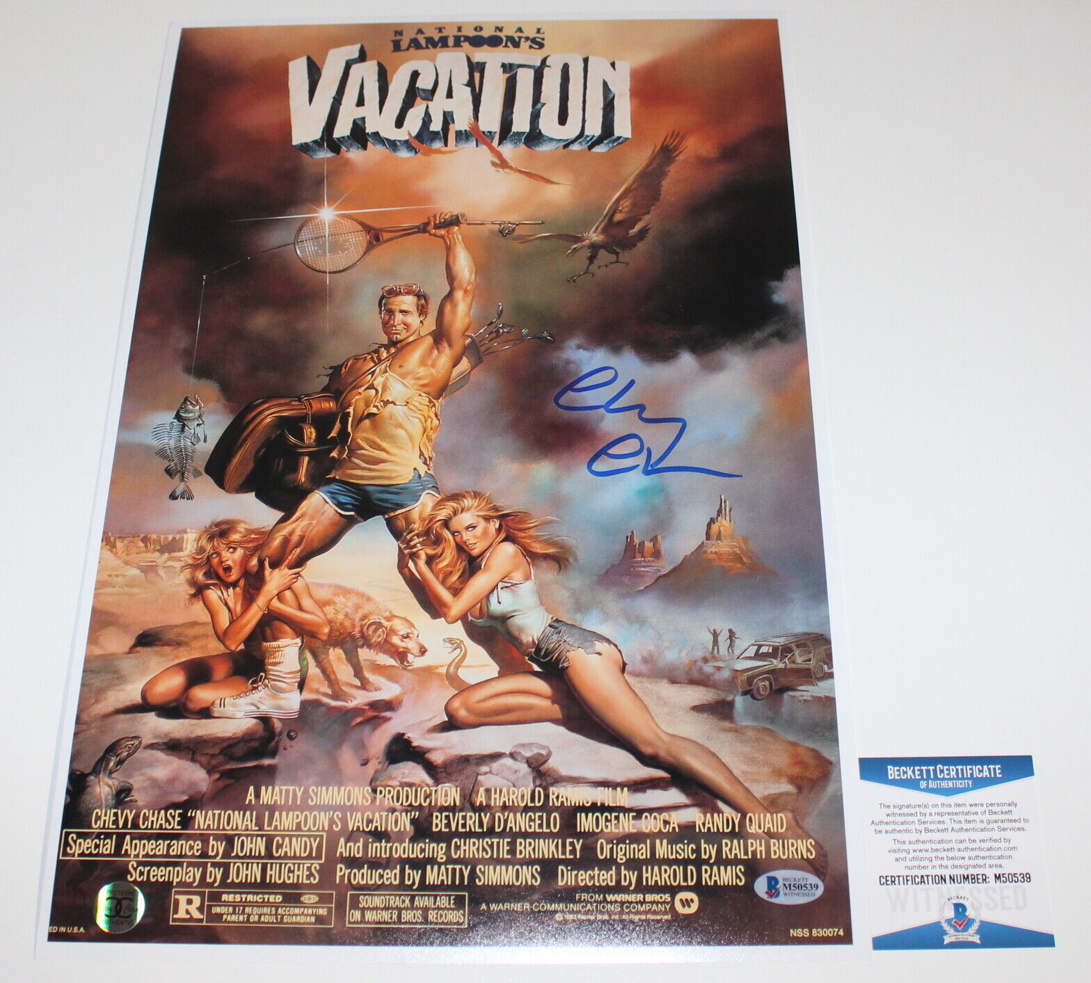 CHEVY CHASE SIGNED AUTHENTIC 'VACATION' 1983 12X18 MOVIE POSTER Photo Poster painting BAS