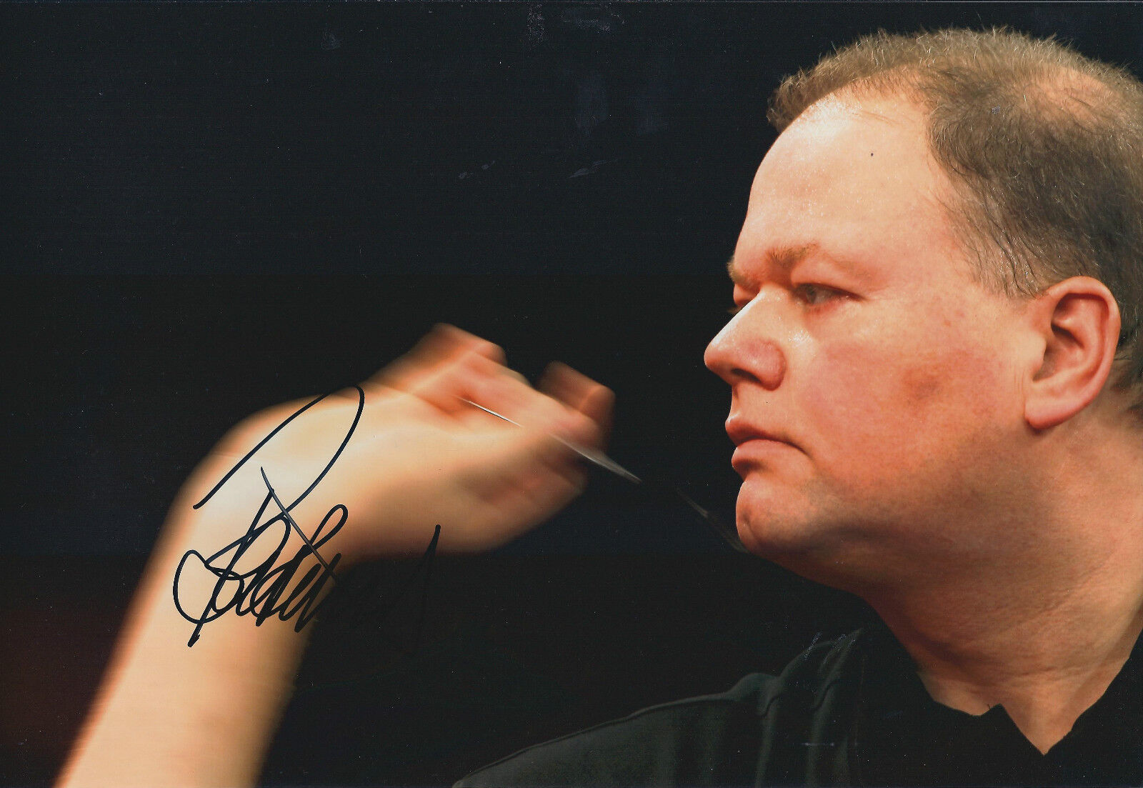 Raymond Van BARNEVELD Signed 12x8 Autograph Photo Poster painting AFTAL COA Dutch Darts Player