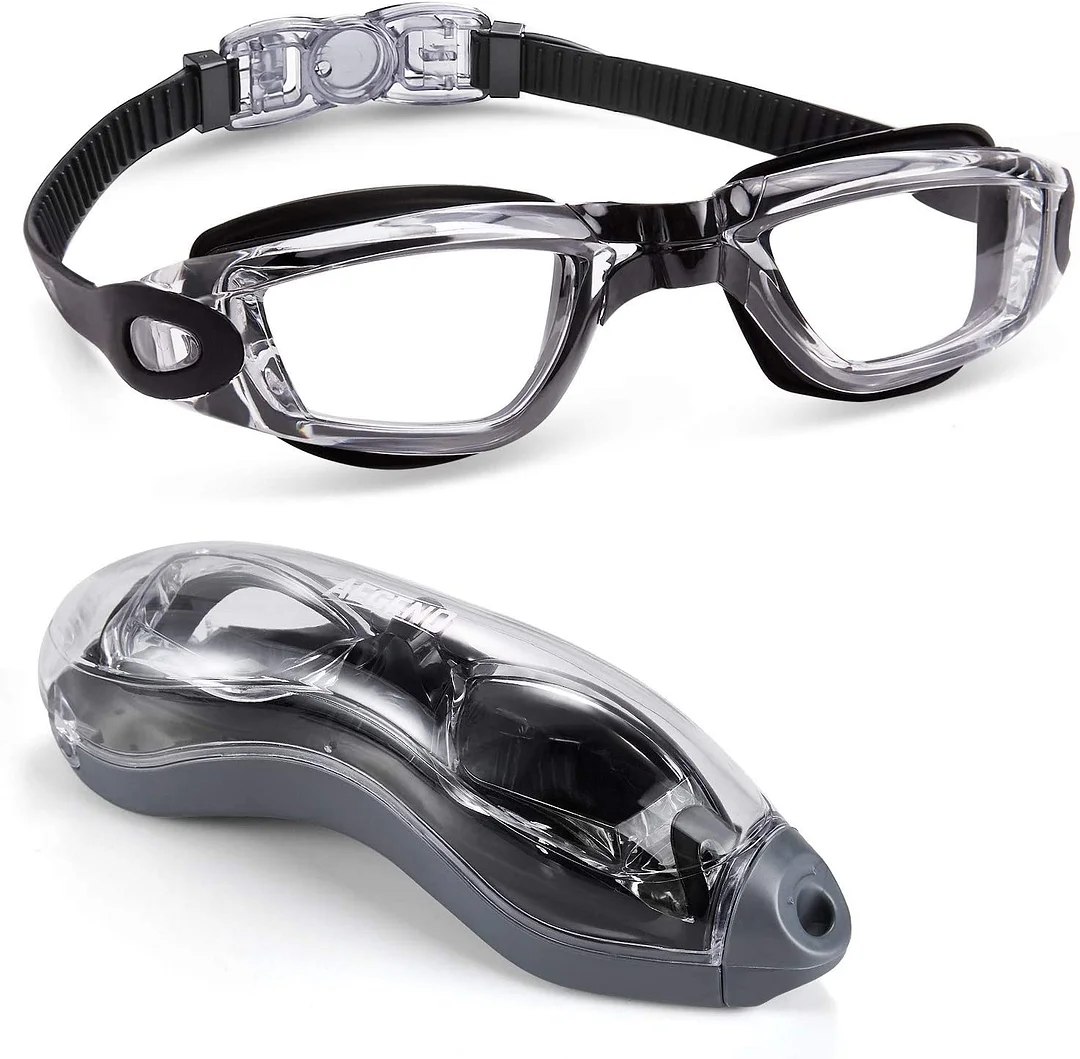Swim Goggles, Swimming Goggles No Leaking Anti Fog UV Protection Triathlon Swim Goggles with Free Protection Case
