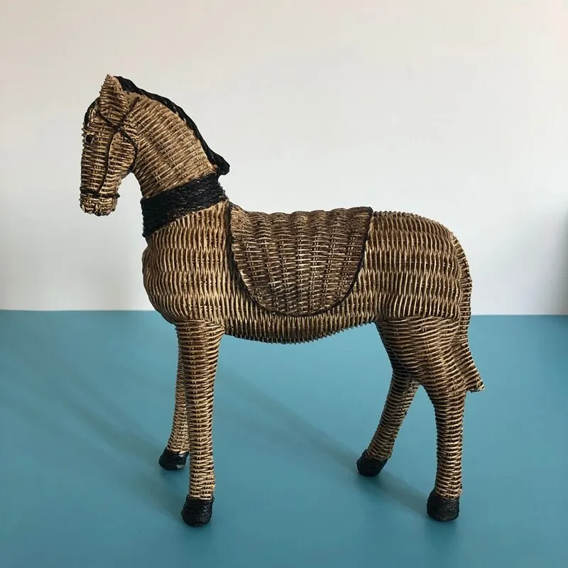 nigikala Resin Statue Rattan Weaving Pattern Simulation Animal Modern ...