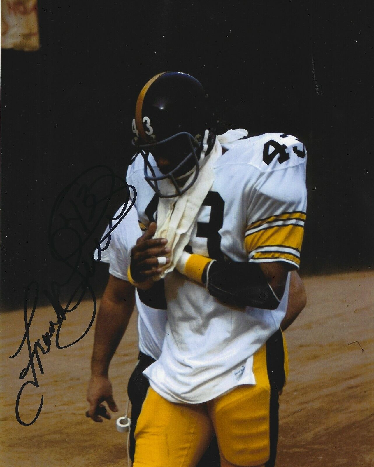 Signed 8x10 FRANK LEWIS Pittsburgh Steelers Autographed Photo Poster painting - w/COA