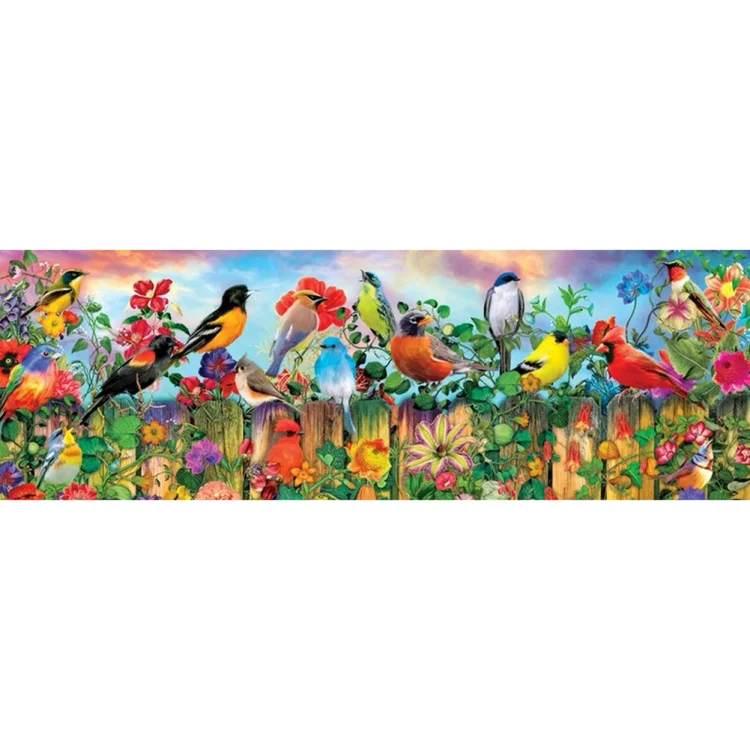 Fence Birds - Full Round Drill Diamond Painting - 90x30cm(Canvas)