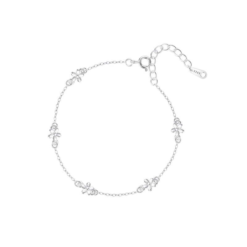 925 Sterling Silver Bracelets Casual Cute Streetwear