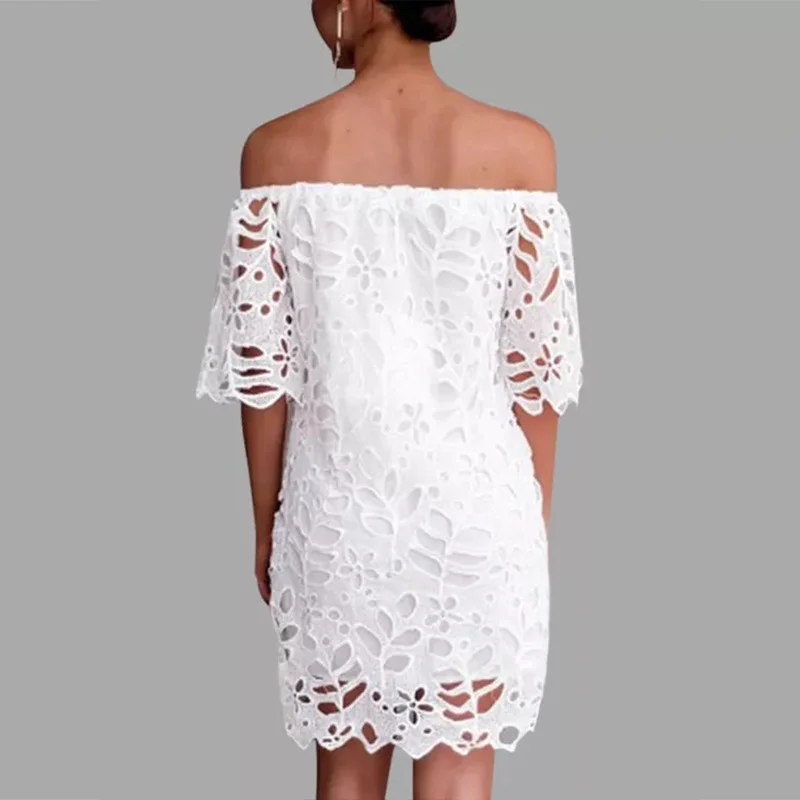 Uveng Uveng And Summer 2025 New Color Lace Lace Mid-Sleeve Commuting Dress With Braided Short Skirt
