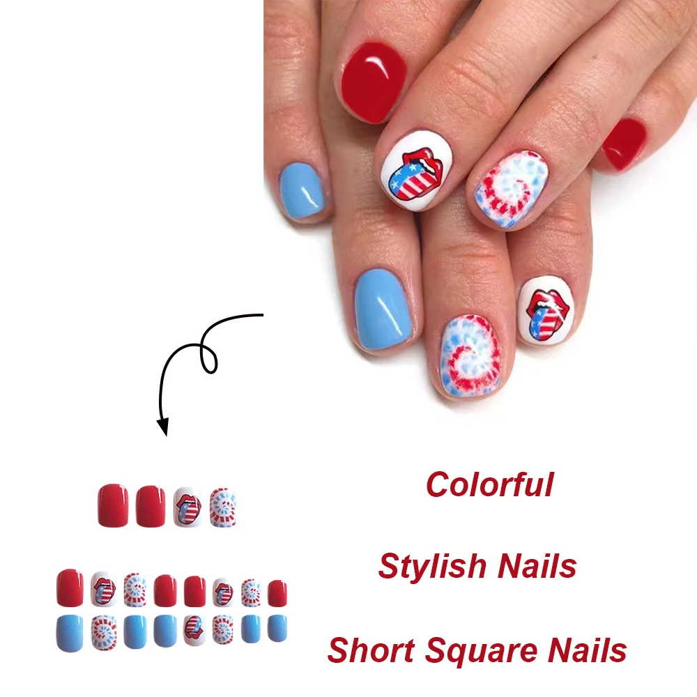 Churchf Churchf Day Flag Color Tongue Wearing Armour Short Square Nail Patch Removable Finished Product