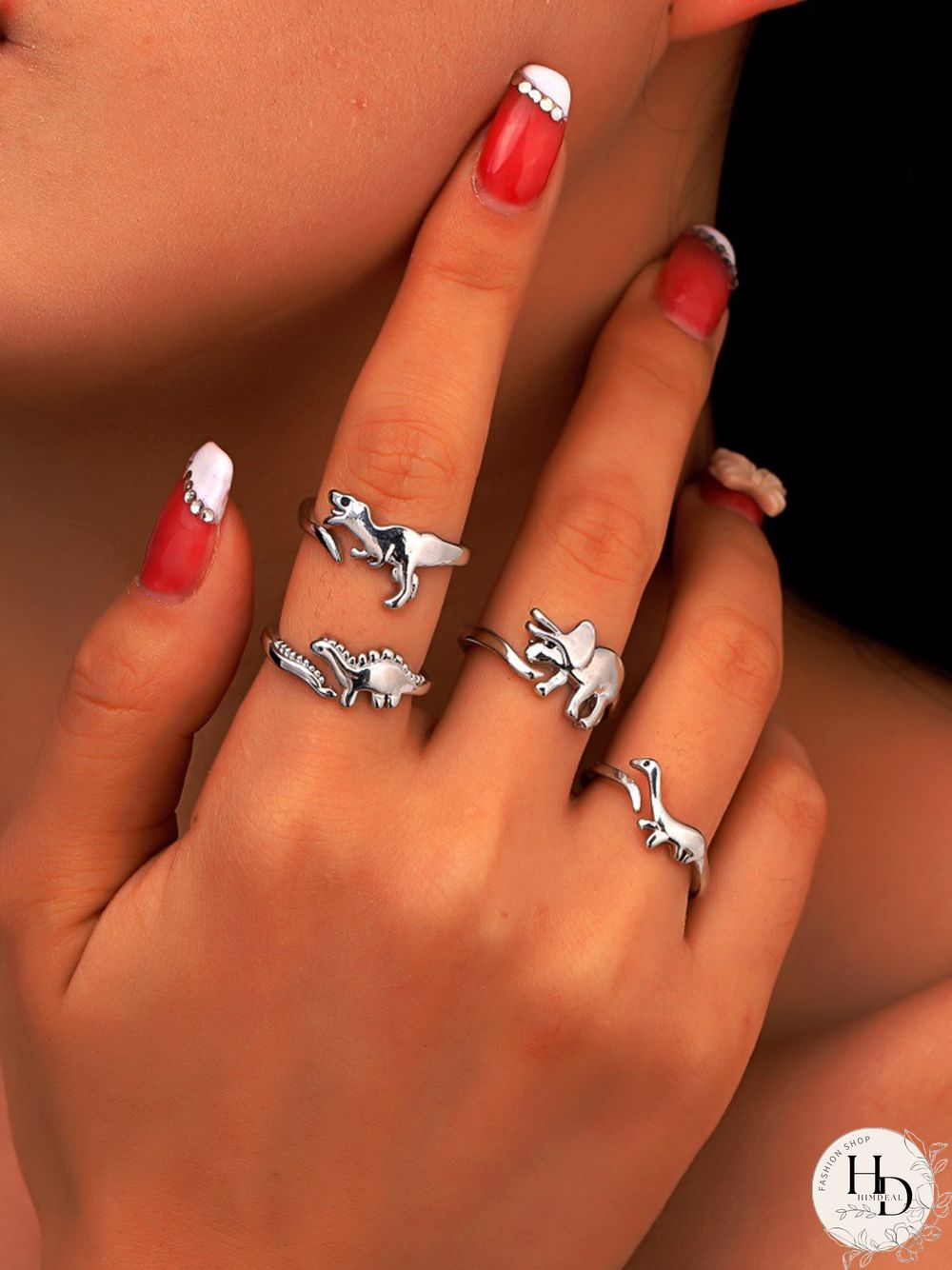 Metal Dinosaur Open Ring
