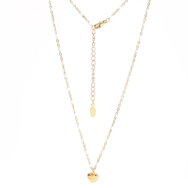 Minimalist Heart Shape Stainless Steel Titanium Steel Enamel Plating Pendant Necklace