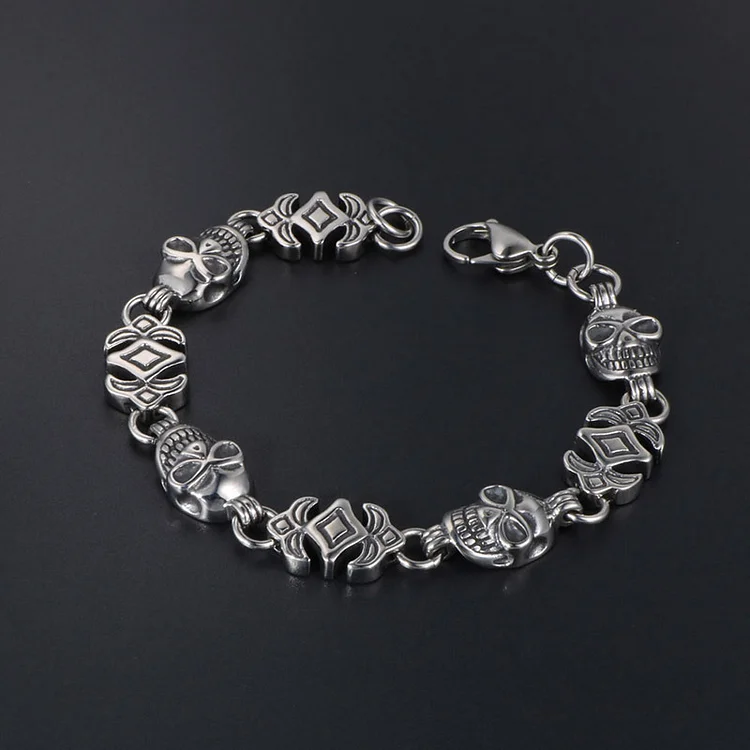 Men's Hip-Hop Skull Titanium Steel Bracelet
