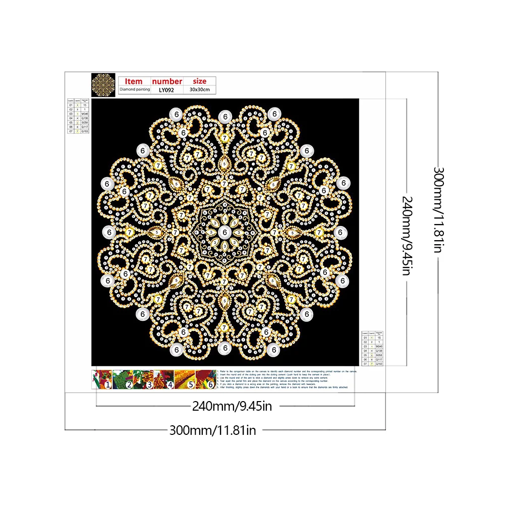 Diamond Painting - Partial Special Shaped Drill - Mandala(Canvas|30*30cm)