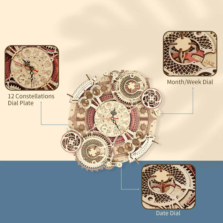 Puzzle 3D en bois - Magnifique horloge astrologique - ROKR