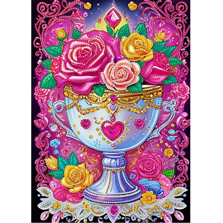 Vase 30*40cm (Canvas) Special Shaped Drill Diamond Painting gbfke