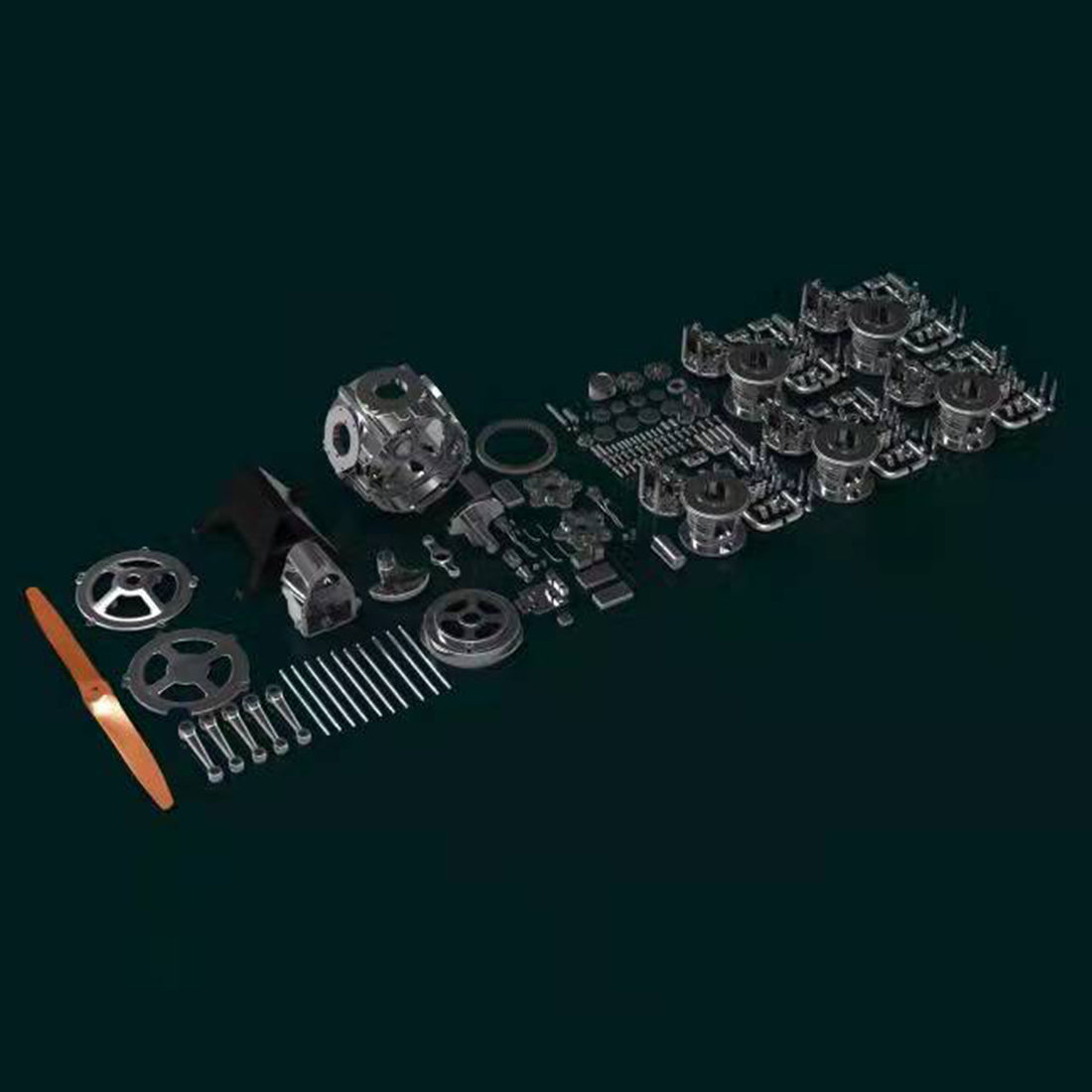 5 Cylinder Radial Engine Model Kit - 1:6 Full Metal Aircraft Engine  - Build Your Own Radial Engine