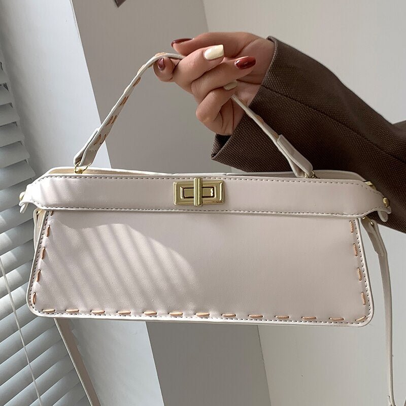 Vintage Square Tote bag 2021 Winter New High-quality PU Leather Women's Designer Handbag Luxury brand Shoulder Messenger bag