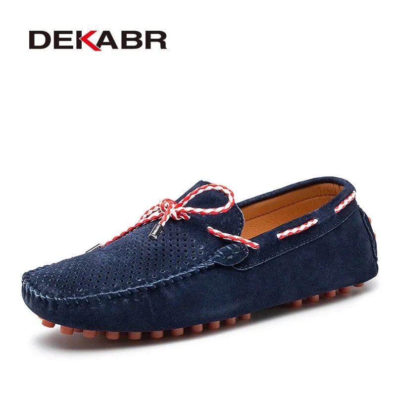 DEKABR Size 38~47 Genuine Leather Loafers Hot Sale Driving Shoes Fashion Casual Shoes Original Design Summer Flats Moccasins Men