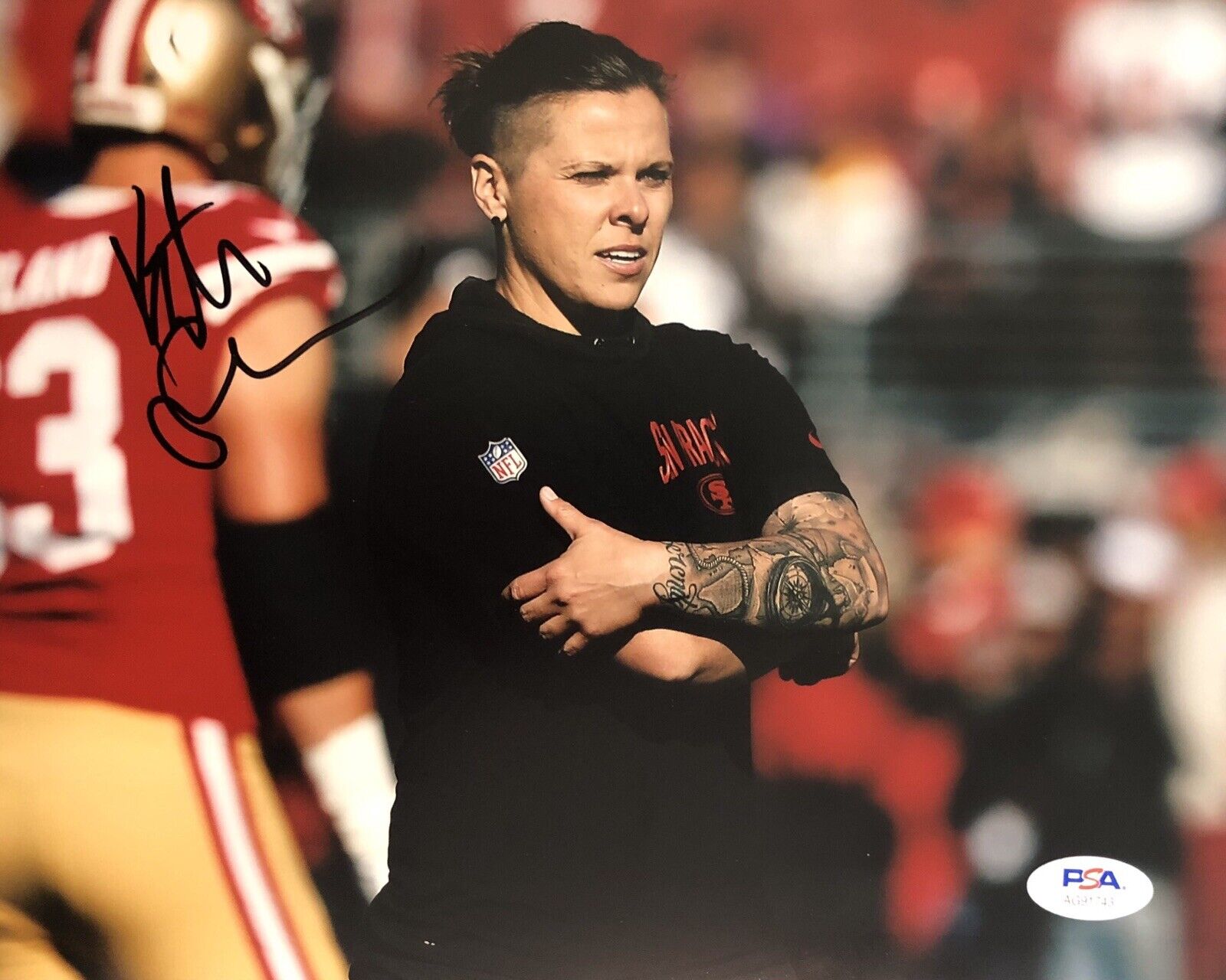 Katie Sowers Signed Autographed San Francisco 49ers 8x10 Photo Poster painting LBGT Psa/Dna