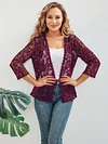 Elegant Floral Lace Cardigan - 3/4 Sleeve, Sheer, Open Front Design - Versatile for Casual or Evening Wear, Women's Fashion Top