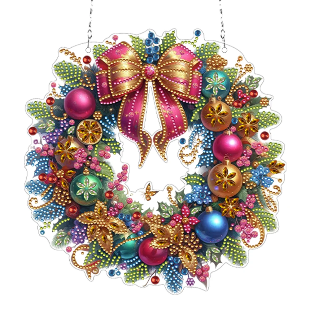 DIY Christmas Acrylic Special Shaped Diamond Art Painting Garland Spot Drill Garland