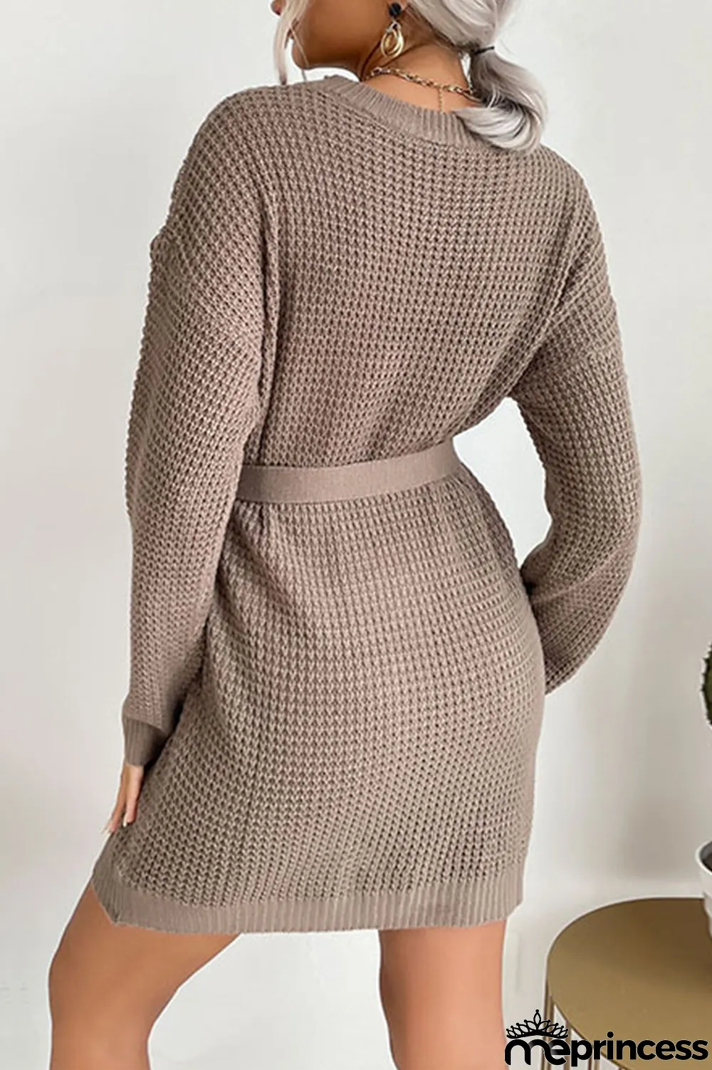 Fashion Solid Frenulum O Neck Straight Dresses