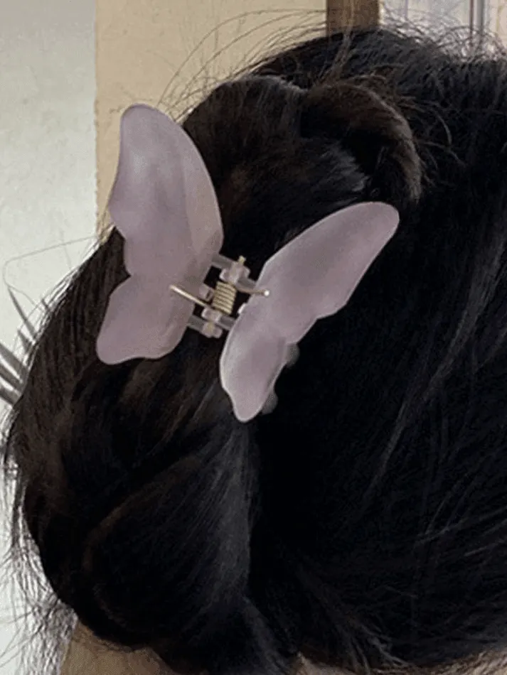 Brownm Resin Butterfly Pattern Hair Claw