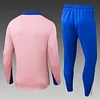 2025 Player Version France Half-Pull Training Suit Pink Football Shirt Set