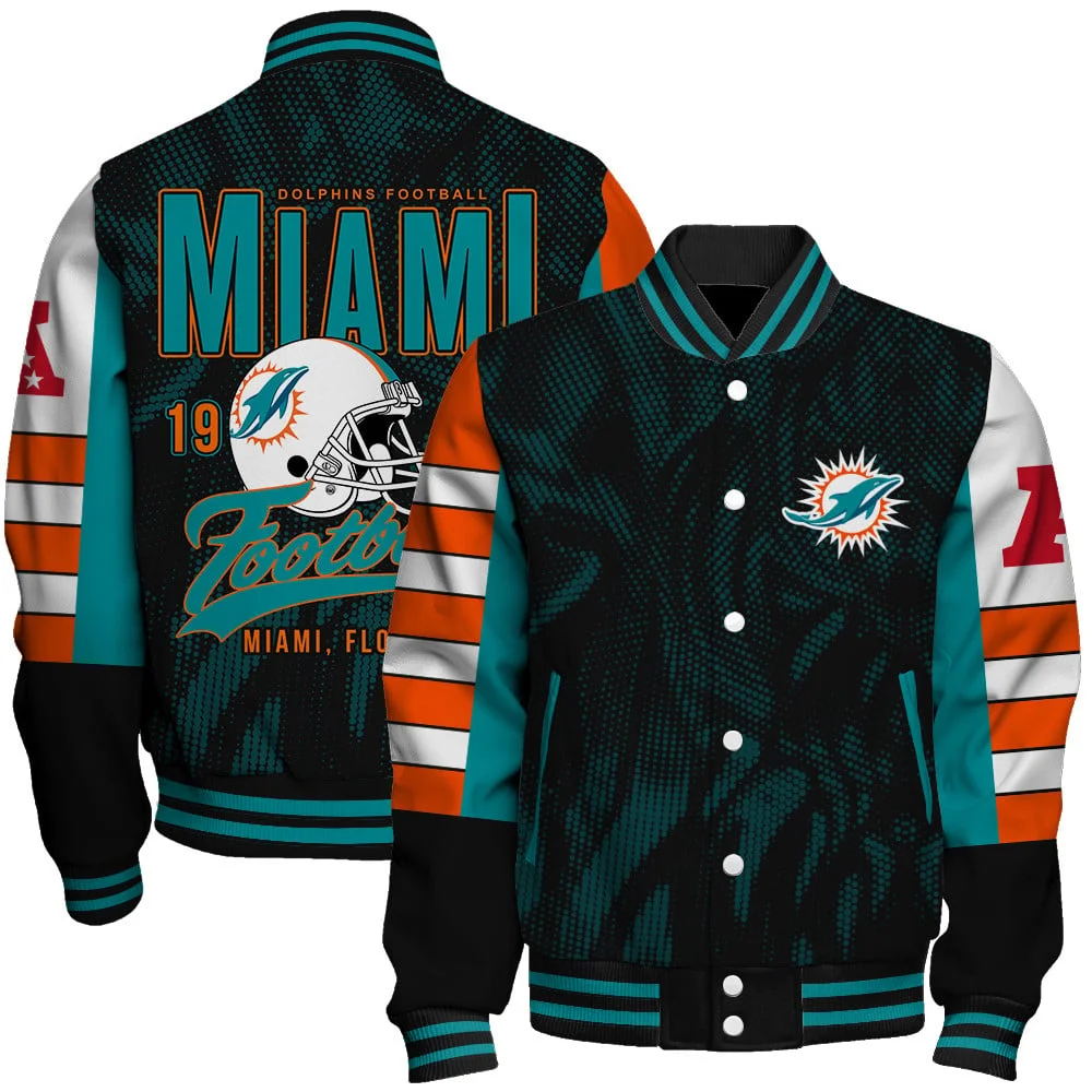 Miami Dolphins Football Team 2024 - 25 Wear Your Passion Unisex Varsity Jacket